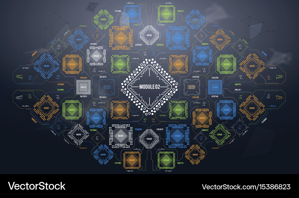 Modern background with futuristic user interface vector image