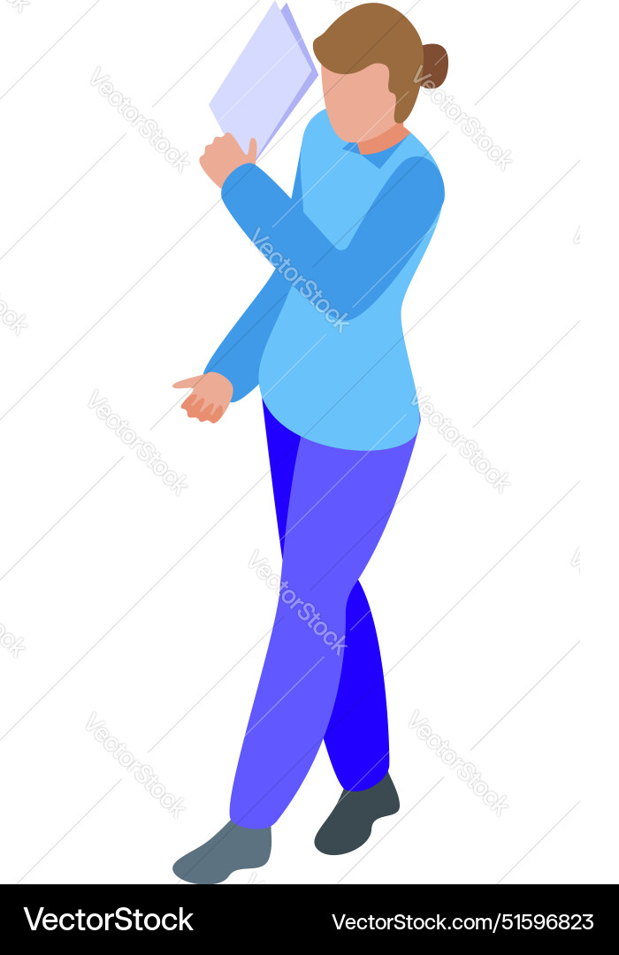 Office worker walking and reading documents busy Office worker walking and reading documents busy vector image
