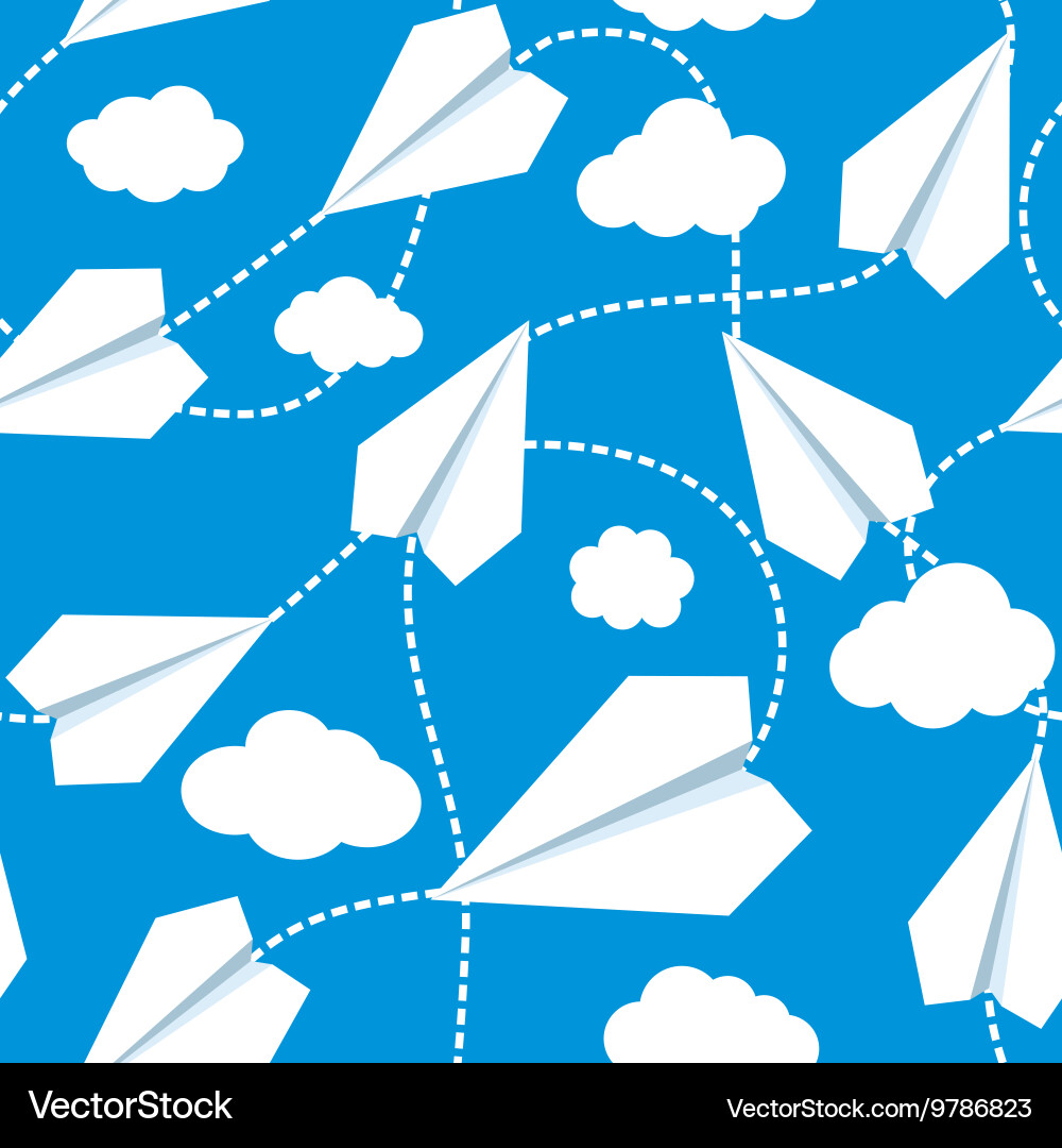 Paper Planes Cloud Pattern vector image