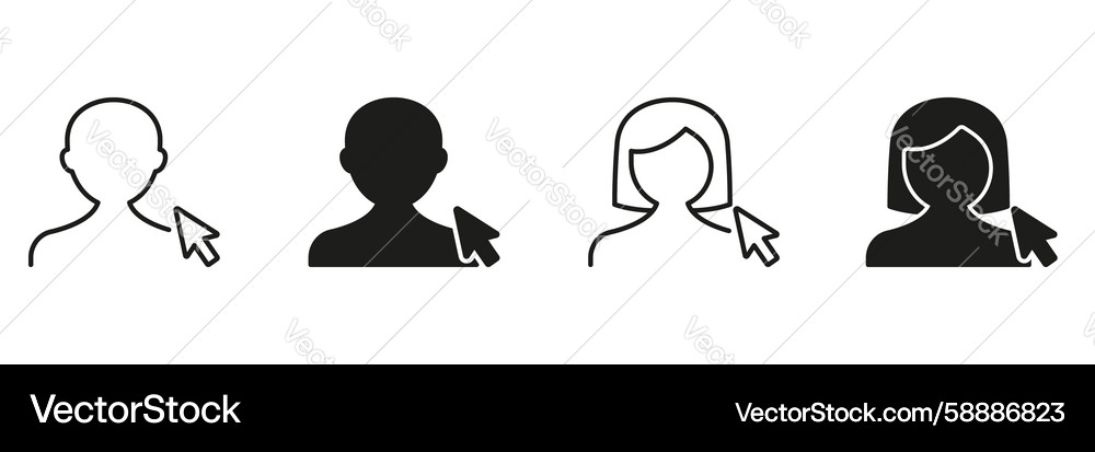 User profile selection icon set interface User profile selection icon set interface Vector Image