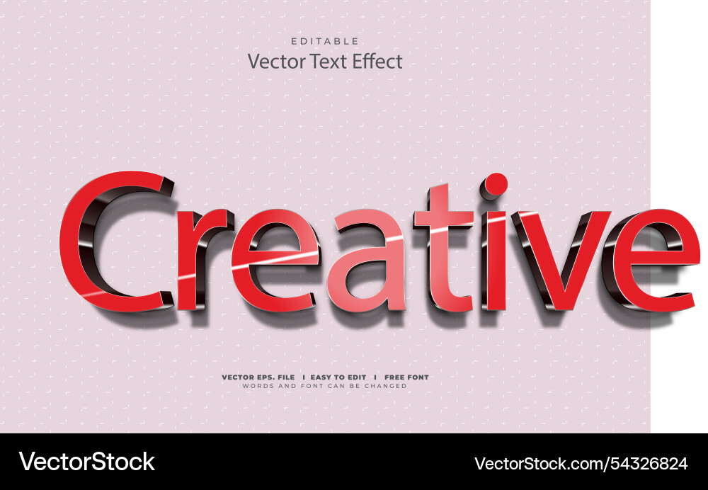 3d text effect editable 3d text effect editable vector image