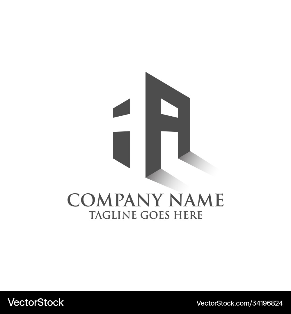 AA Hexagonal Initial Logo Reflection vector image