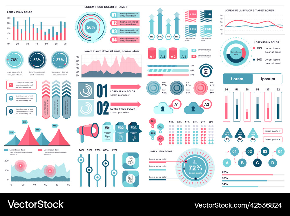 Bundle infographic elements data visualization Bundle infographic elements data visualization vector image
