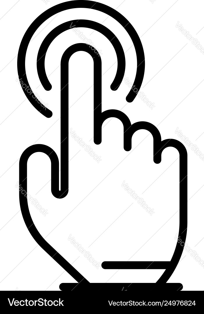 Cursor finger click icon outline style Cursor finger click icon outline style vector image