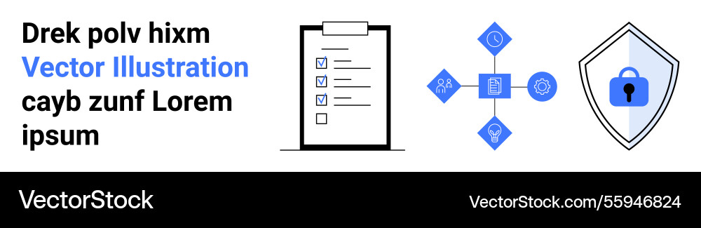 Data security with checklist network nodes Data security with checklist network nodes vector image
