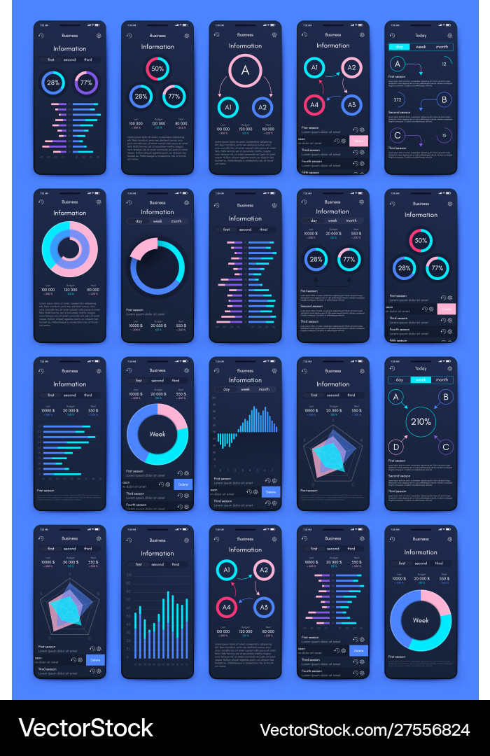 Different ui ux gui screens and flat web icons Different ui ux gui screens and flat web icons vector image