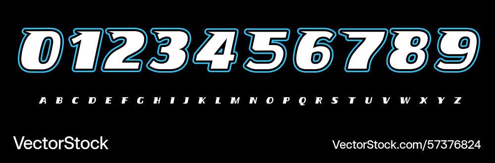 Font logo numbers numeric alphabet typography Font logo numbers numeric alphabet typography vector image