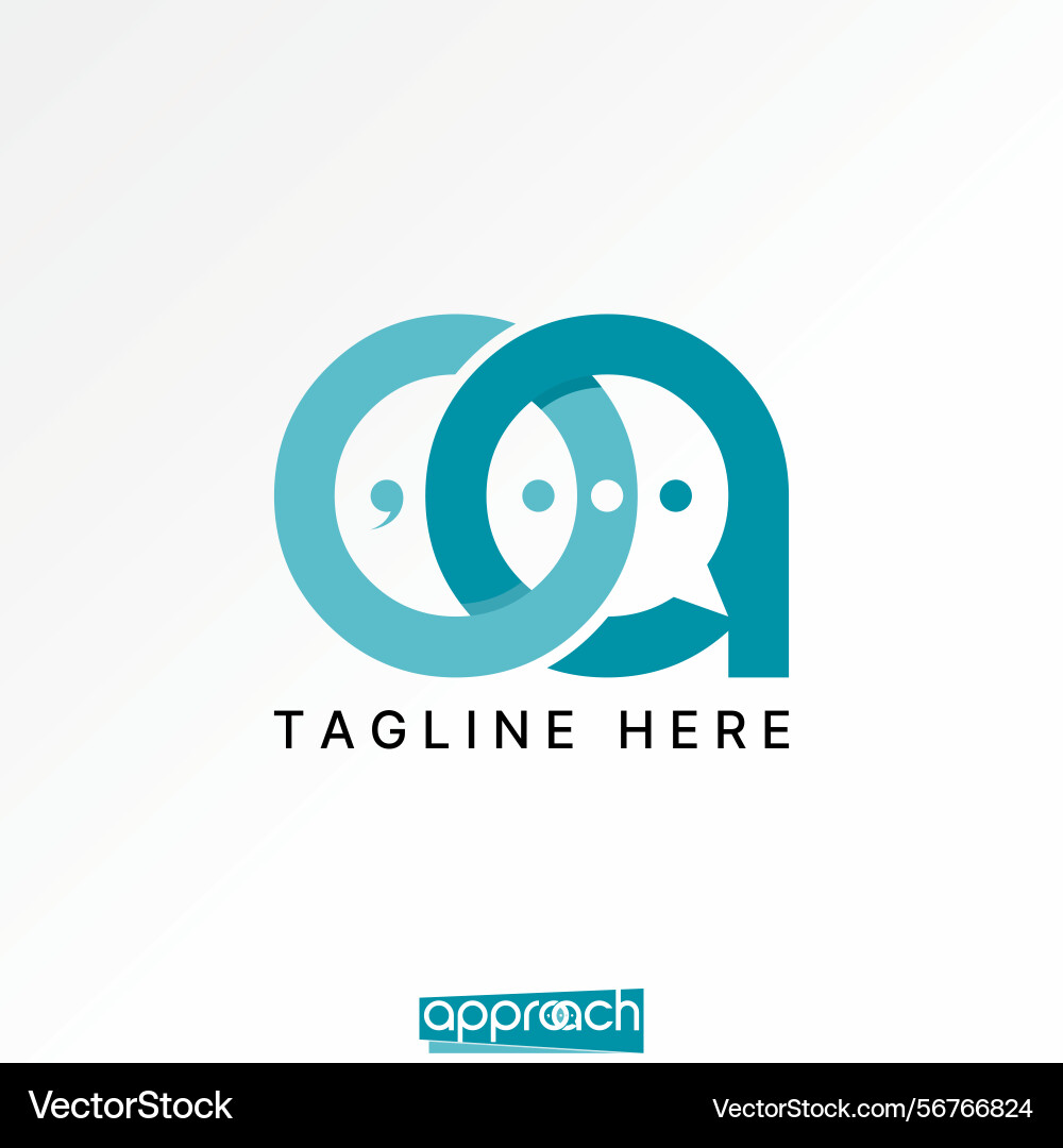 Initial oa font line talk communication social Initial oa font line talk communication social Vector Image