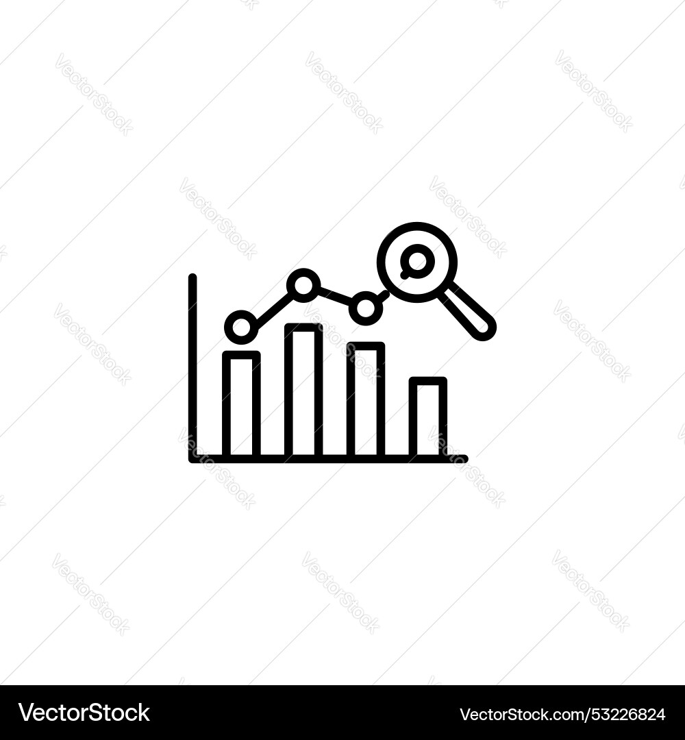 Market prediction icon set graph statistics vector image