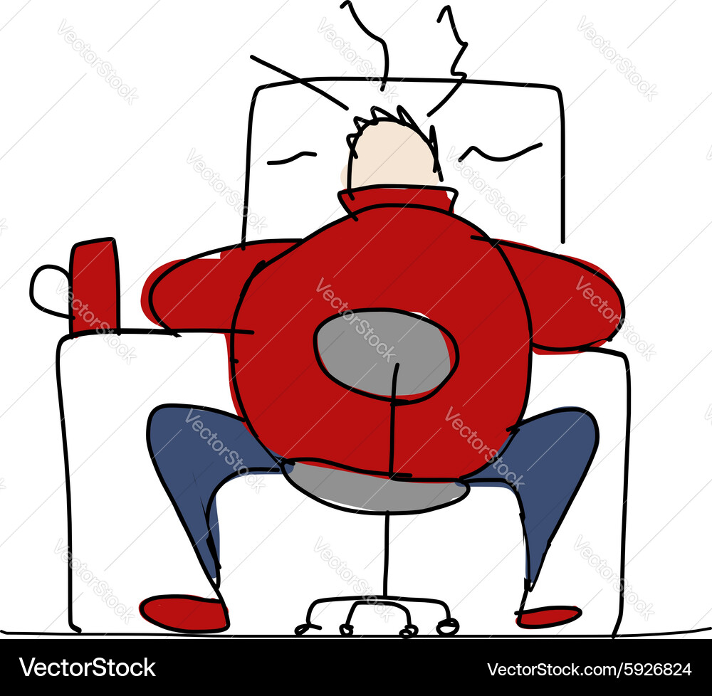 Programmer at work sketch for your design Vector Image