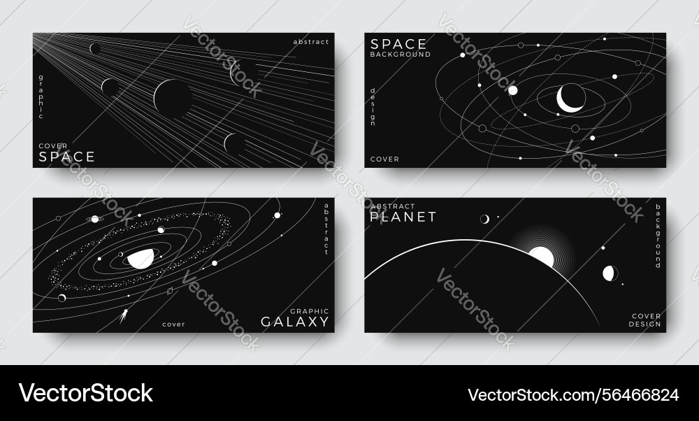Set of abstract space horizontal backgrounds Set of abstract space horizontal backgrounds vector image