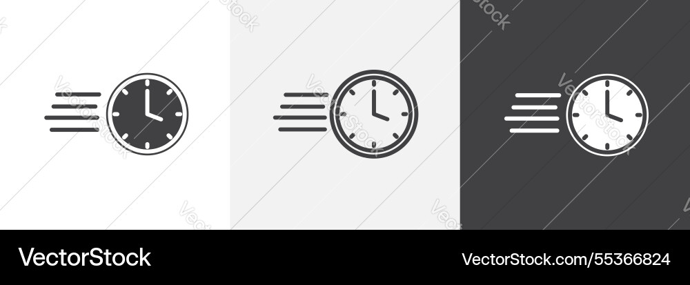 Time fast icons collection graphic designs for ui Vector Image