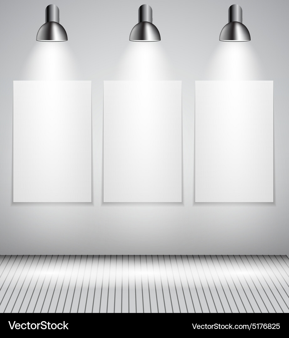 Background with lighting lamp and frame empty Vector Image