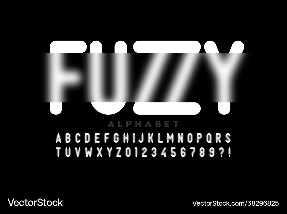 Blurry effect font design fuzzy alphabet letters Blurry effect font design fuzzy alphabet letters vector image