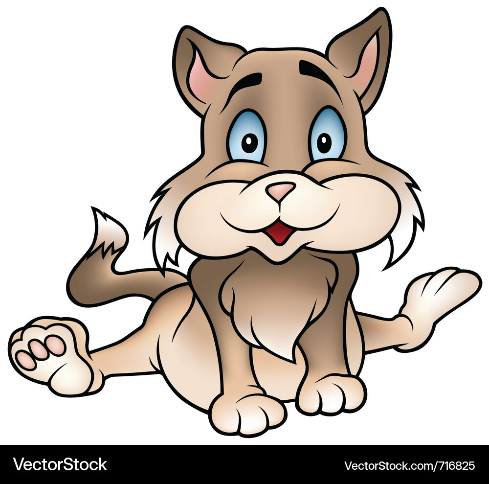 Brown sitting kitten Vector Image