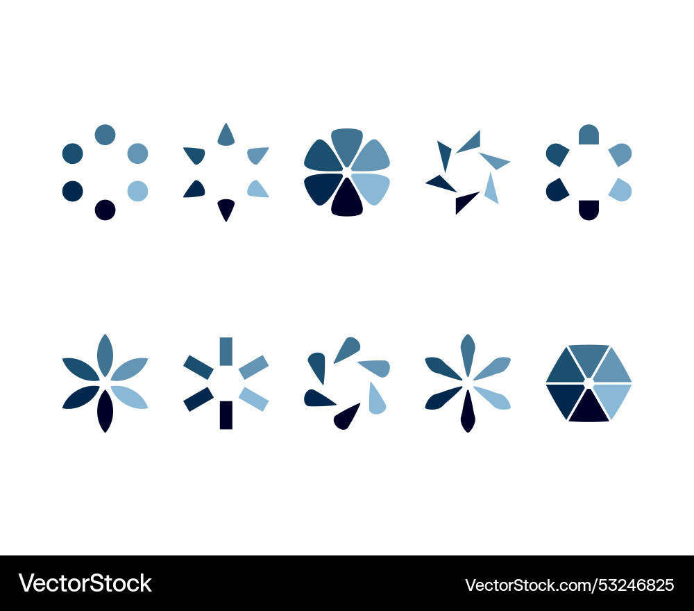 Collection loading bar status icon set of loaded Vector Image