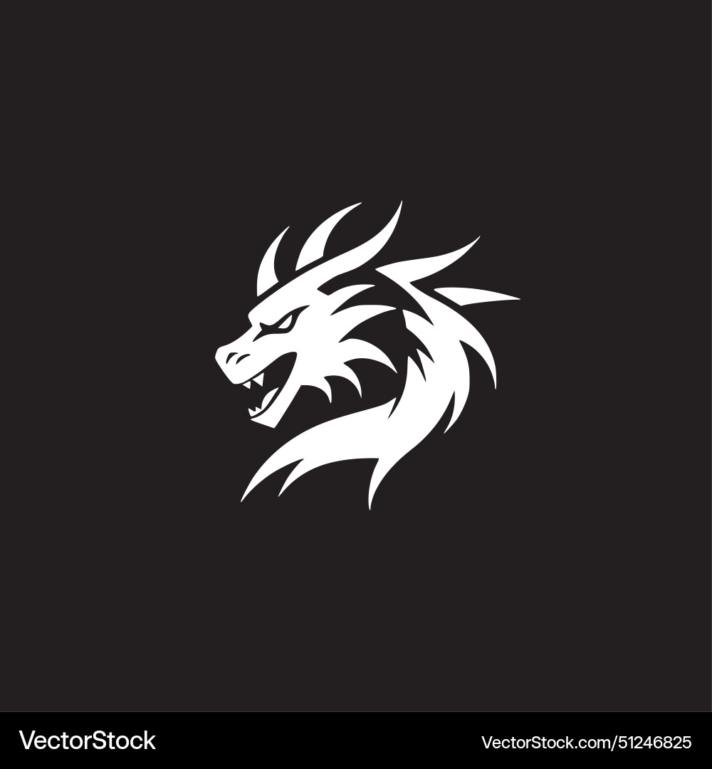 Dragon Minimalist And Flat Logo Royalty Free Vector Vectorstock