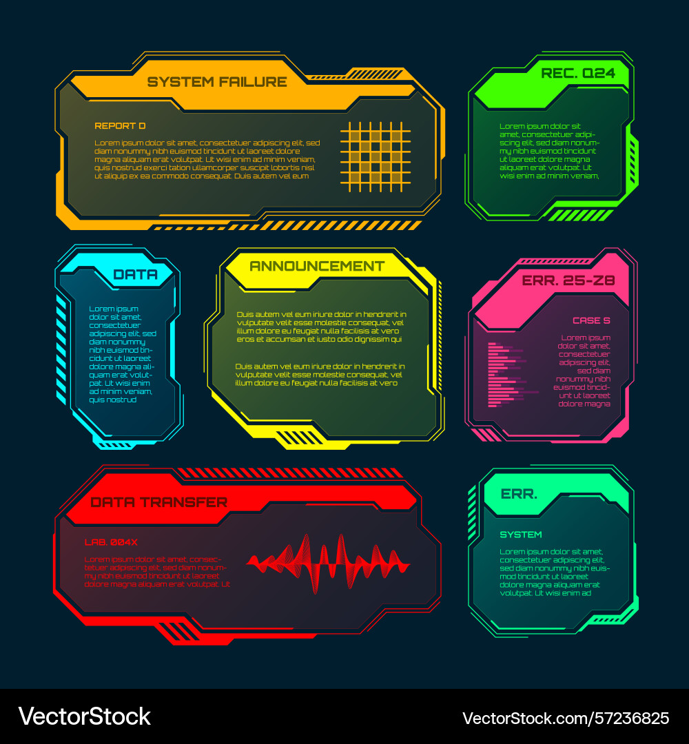 Futuristic hud or ui elements sci-fi user Futuristic hud or ui elements sci-fi user vector image