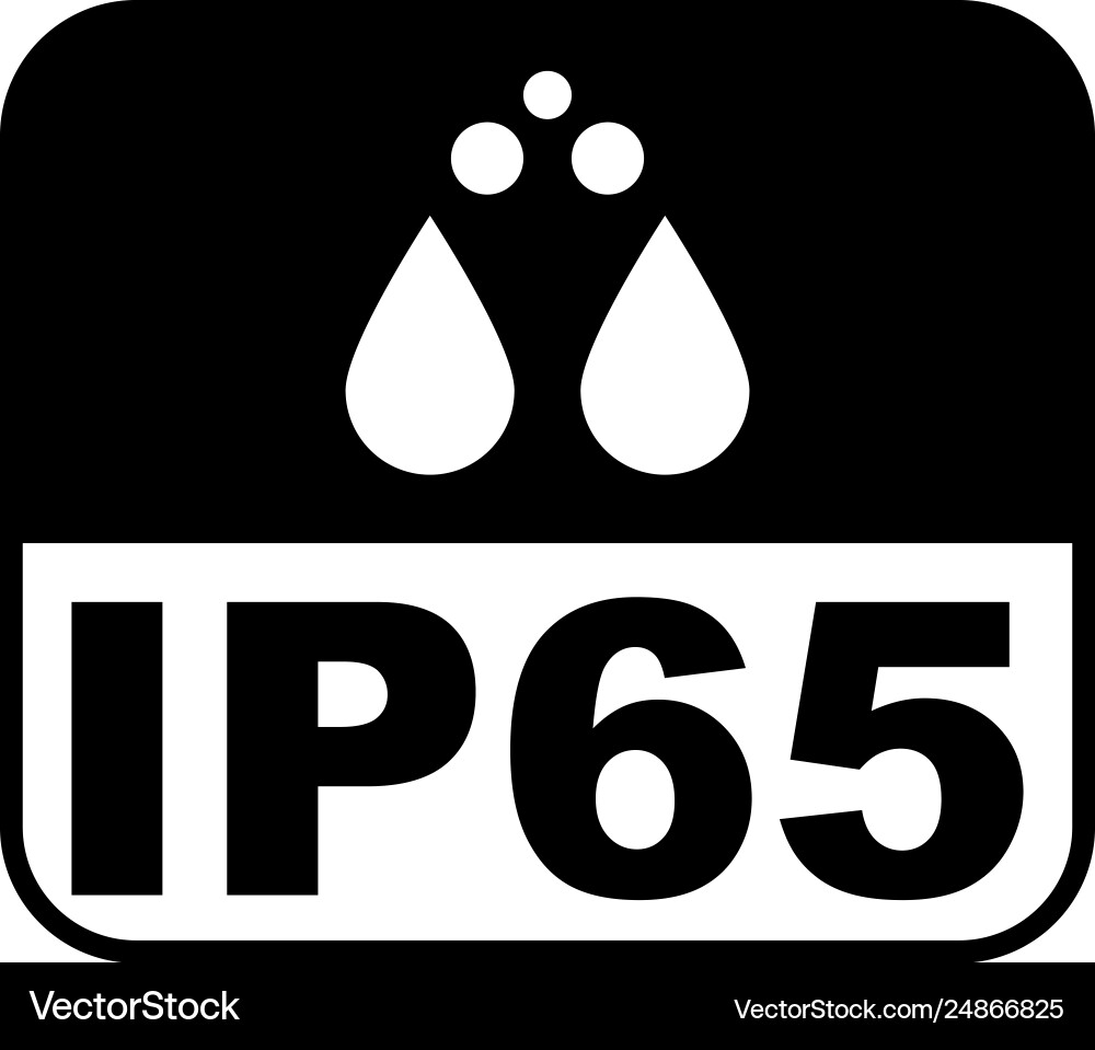 Ip65 protection certificate standard icon water Vector Image