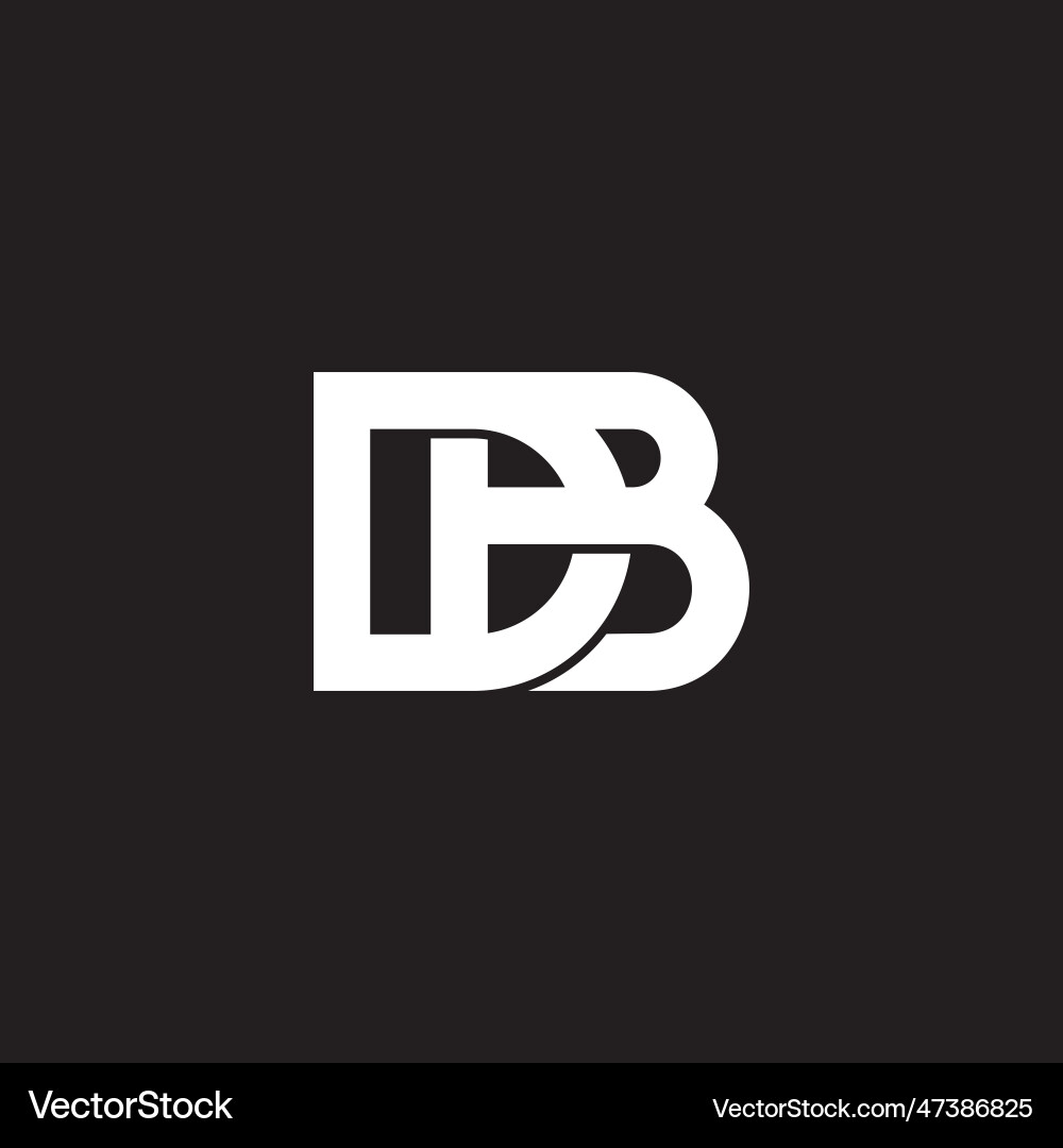 Letter db linked overlap 3d flat logo Letter db linked overlap 3d flat logo vector image