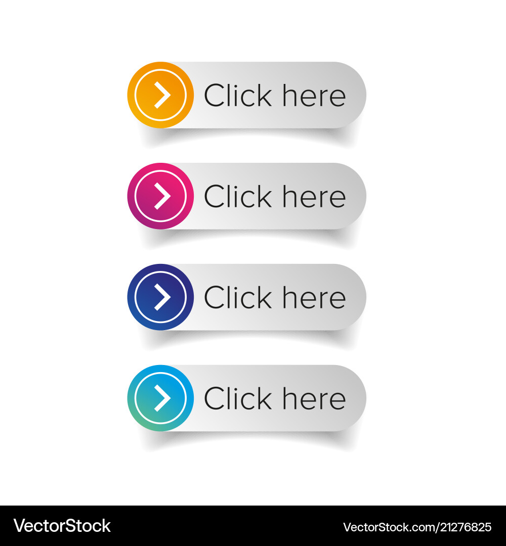 Modern Click Here Button Set vector image