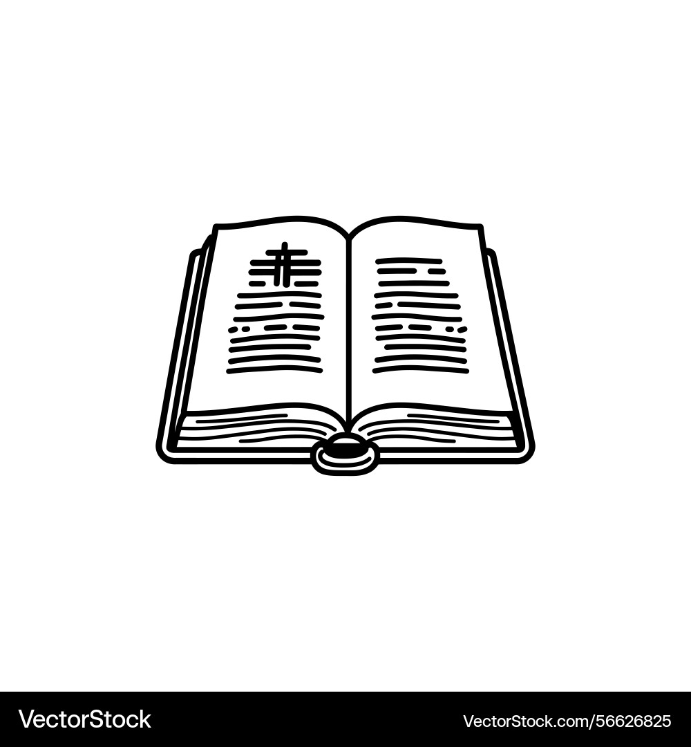 Open book icon line art style text on pages Vector Image