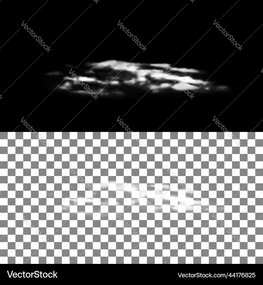Realistic cloud with transparency Realistic cloud with transparency Vector Image