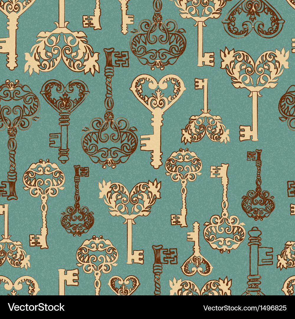 Retro Keys Seamless Pattern Vector Image