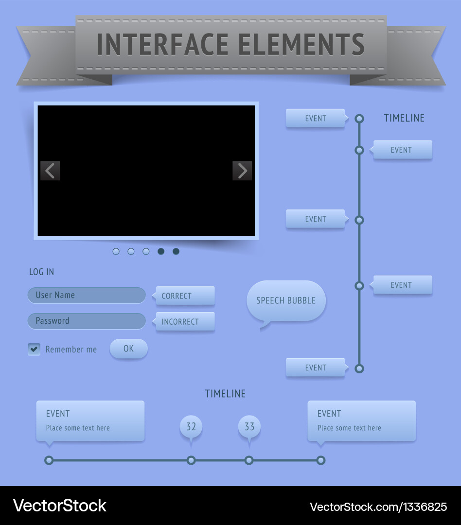User interface elements vector image