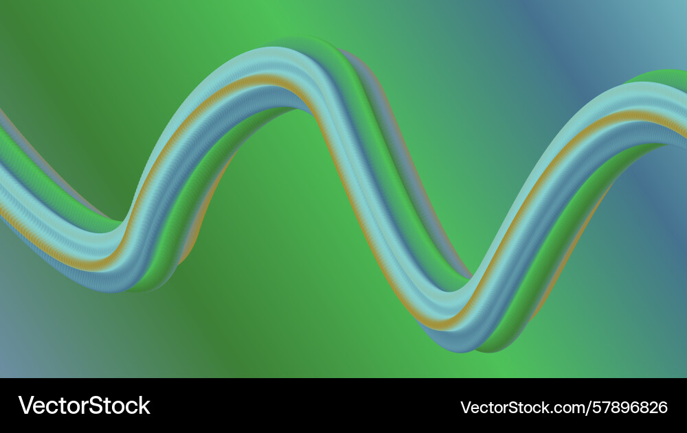Blend 3d flowing gradient green cyan color design Vector Image