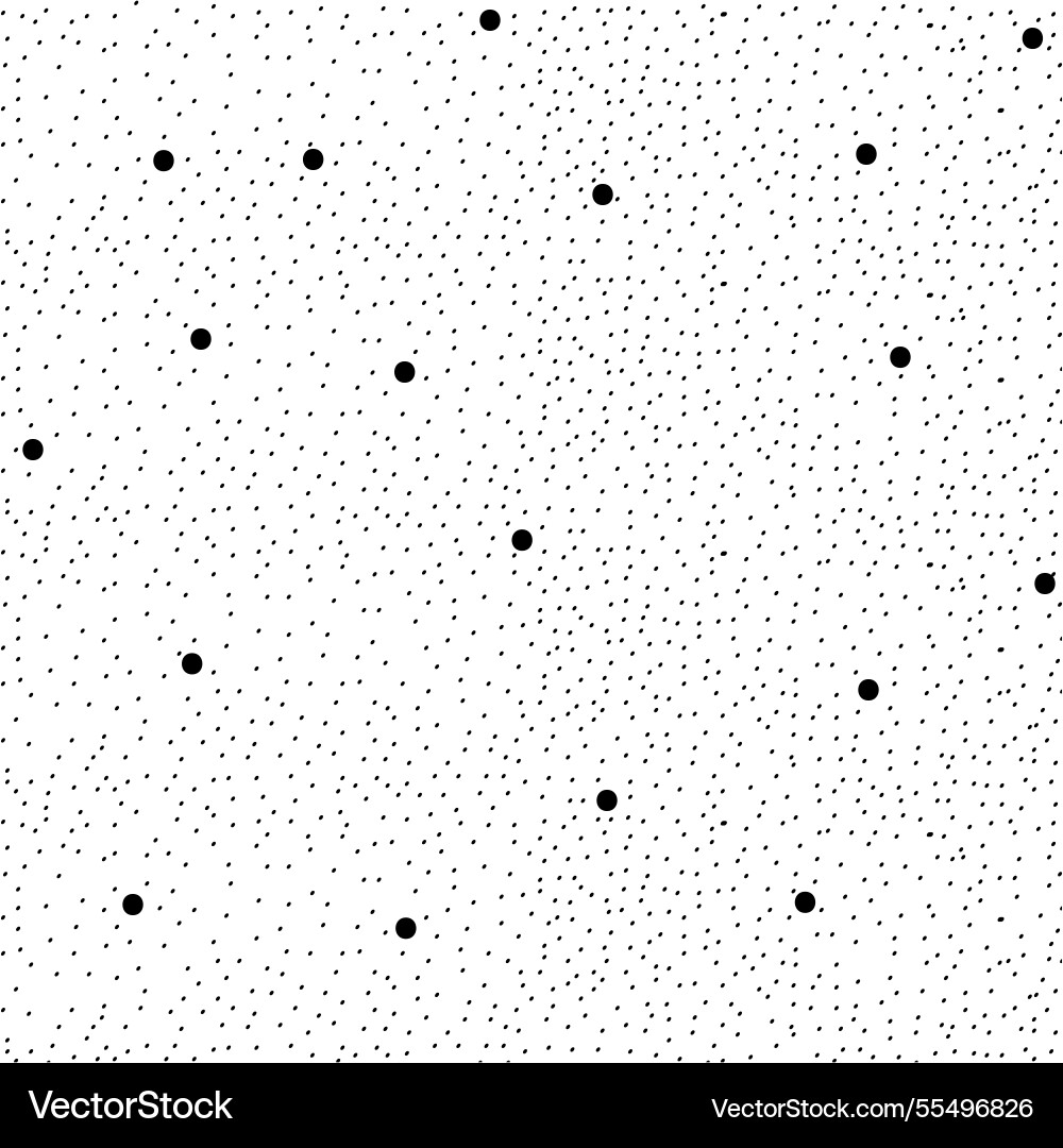 Chaotic black polka dot on white seamless pattern Chaotic black polka dot on white seamless pattern vector image