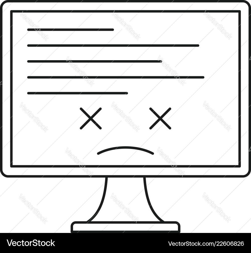 Computer Error Block Screen Icon vector image