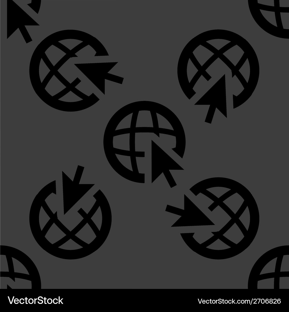 Globe web icon flat design seamless pattern Vector Image