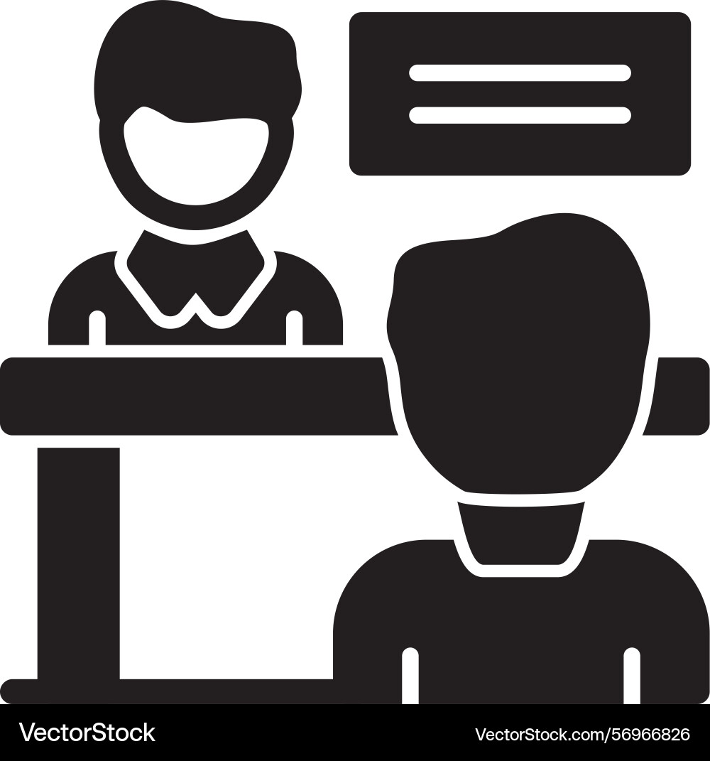 Interviewer and interviewee glyph style icon Vector Image