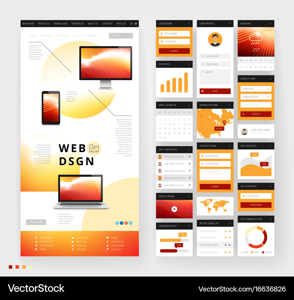 Modern Website Interface Template Vector Image