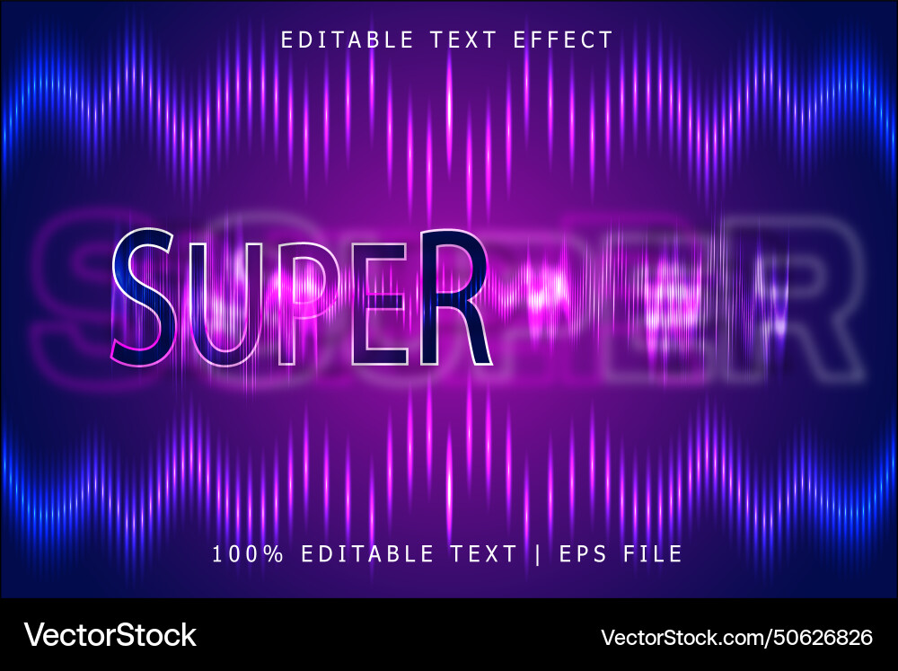 Super editable text effect 3 dimension emboss Super editable text effect 3 dimension emboss vector image
