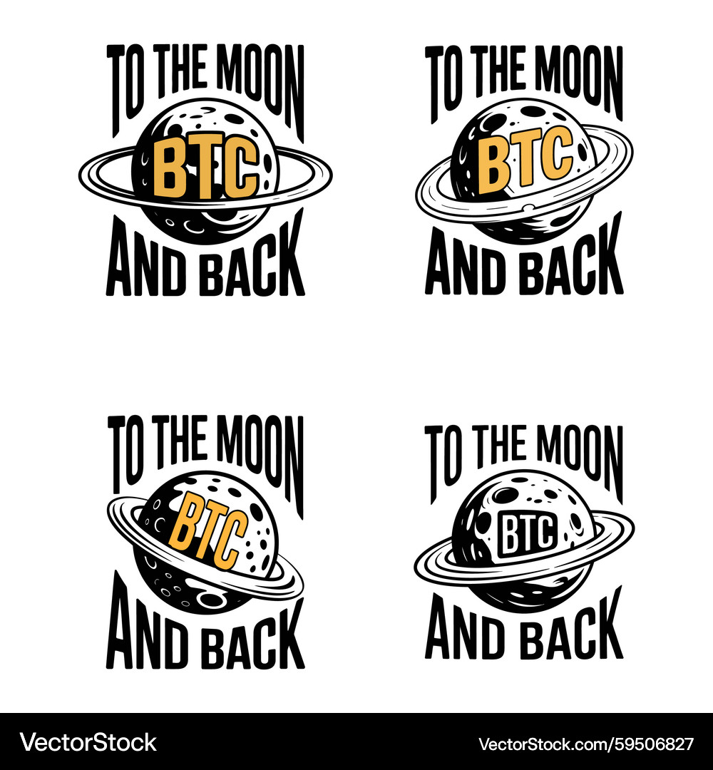 Bitcoin Moon Crypto Planet – Royalty-Free Vector | VectorStock