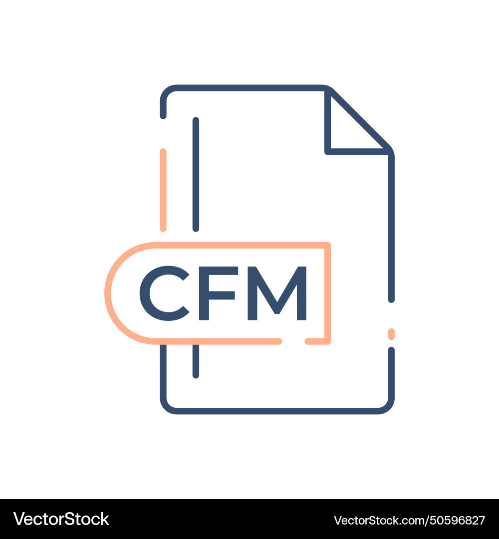 Cfm file format icon extension line Vector Image