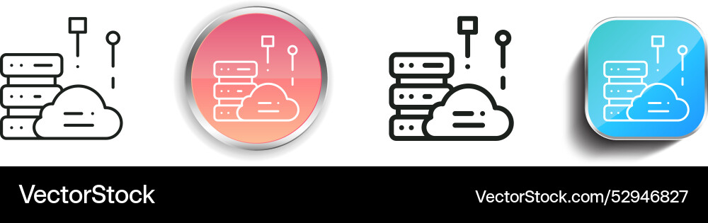 Computing icon thin linear regular and button Computing icon thin linear regular and button vector image