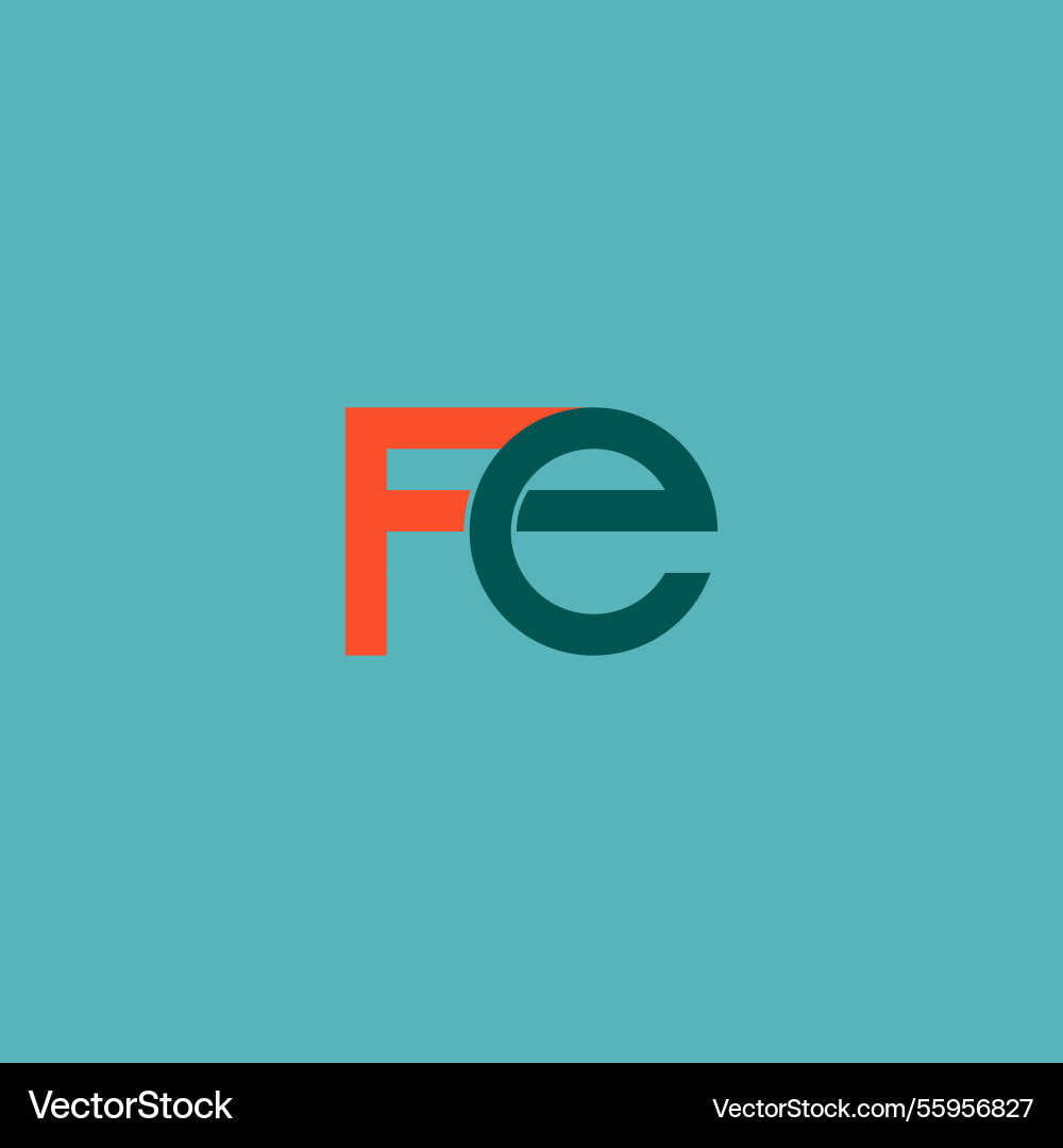 Fe letter logo Royalty Free Vector Image - VectorStock