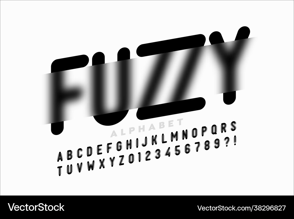 Fuzzy Alphabet Font - Blurred Effect vector image