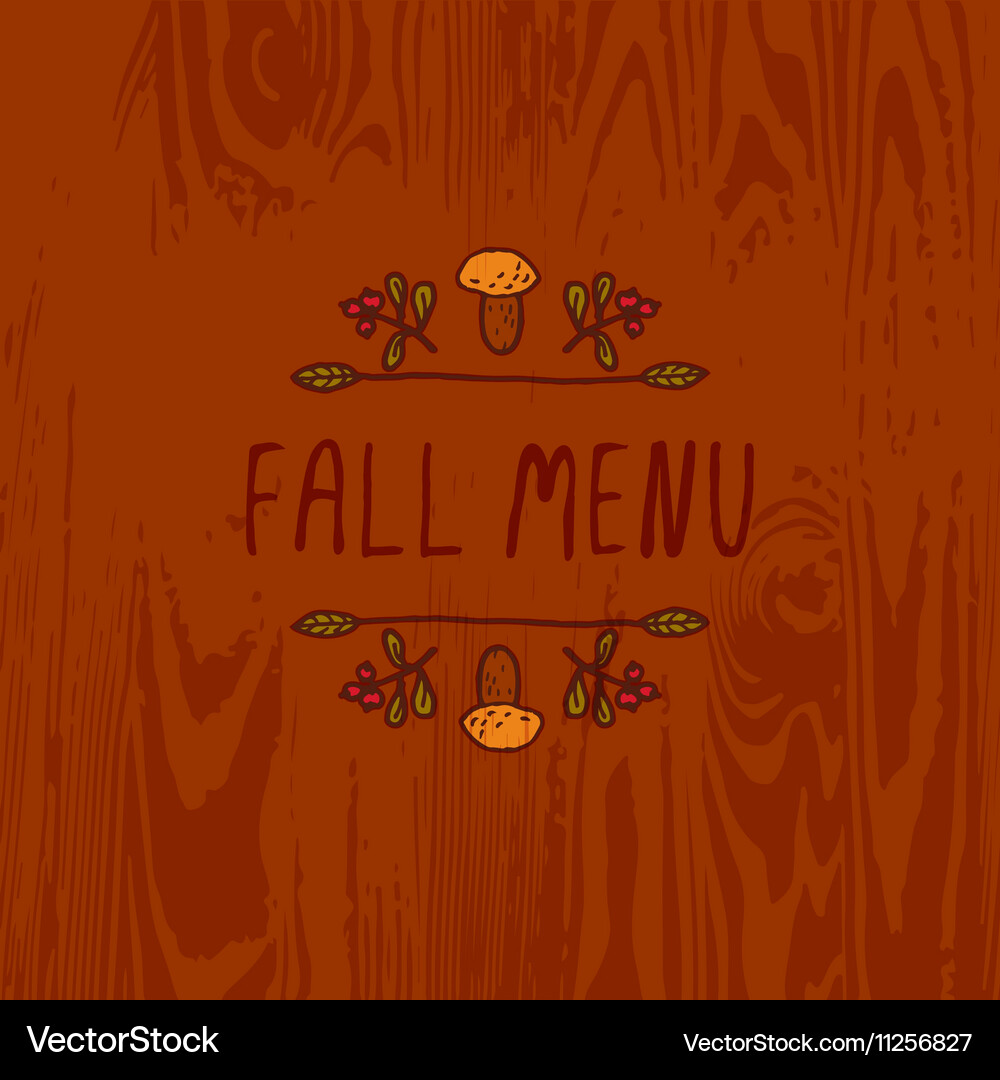 Handdrawn autumn element with text Vector Image