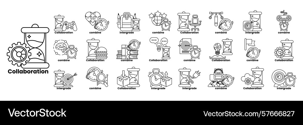 Images include a clock book pencil computer vector image