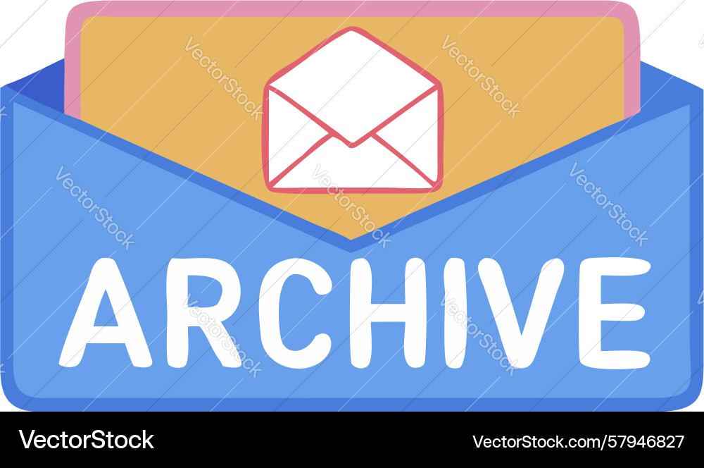 Mail Archive Icon - Storage Collection Vector Image