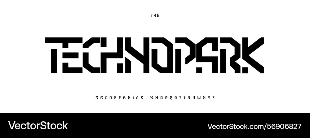 Modern techno alphabet robotic font design bold Modern techno alphabet robotic font design bold Vector Image