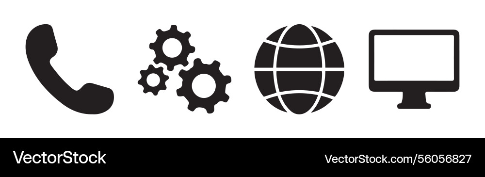 Phone setting computer icon Vector Image