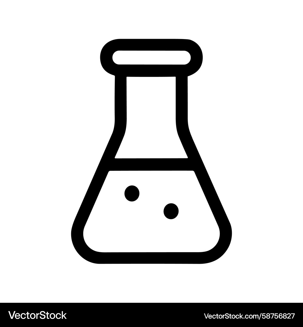 Science Flask Icon with Liquid Vector Image