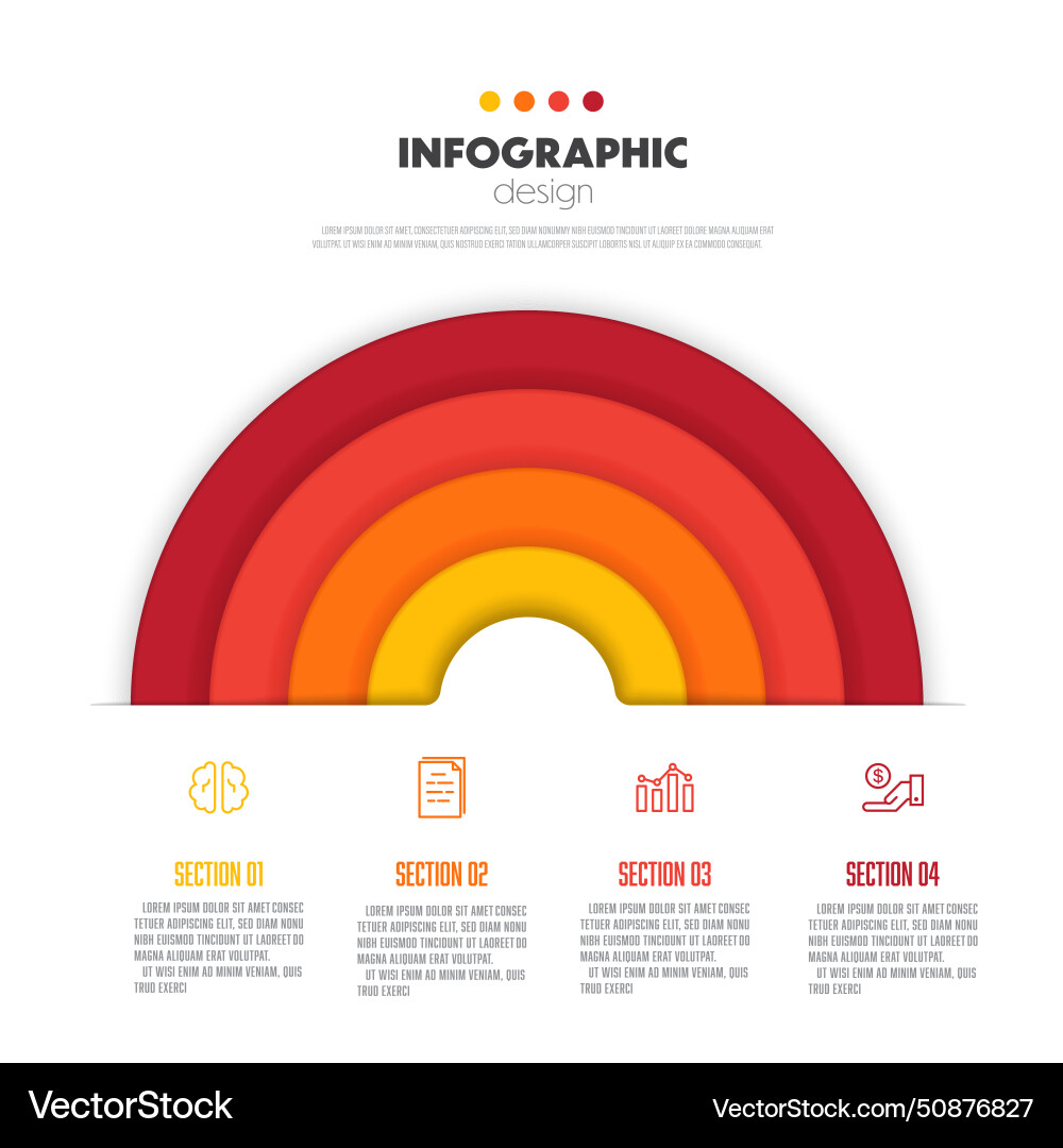 Semi circle chart template infographic diagrame 4 Semi circle chart template infographic diagrame 4 vector image