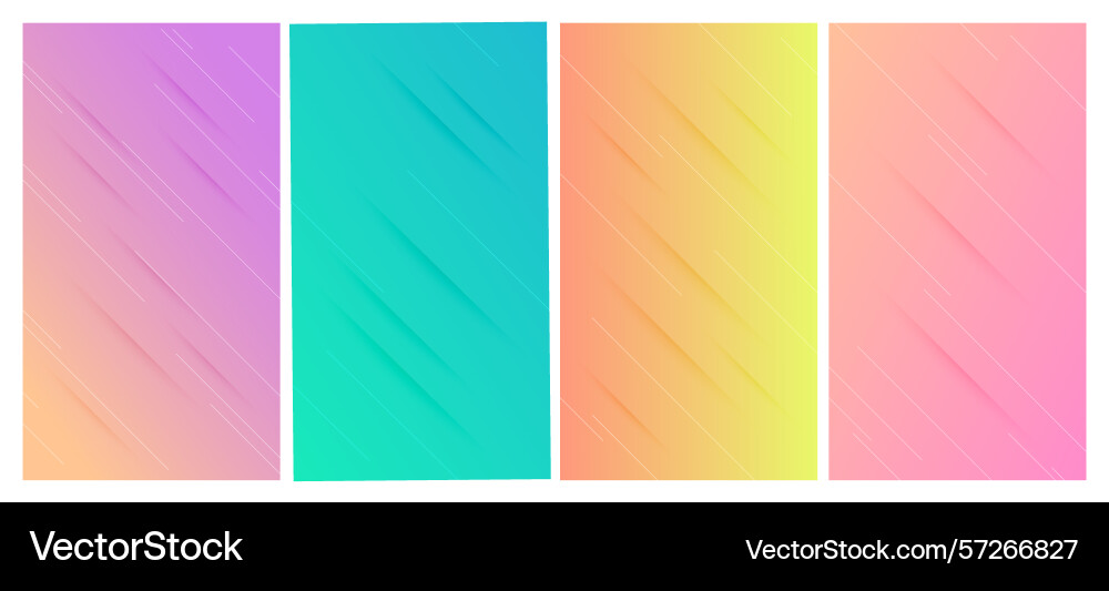 Set of abstract gradient backgrounds with lines Set of abstract gradient backgrounds with lines vector image