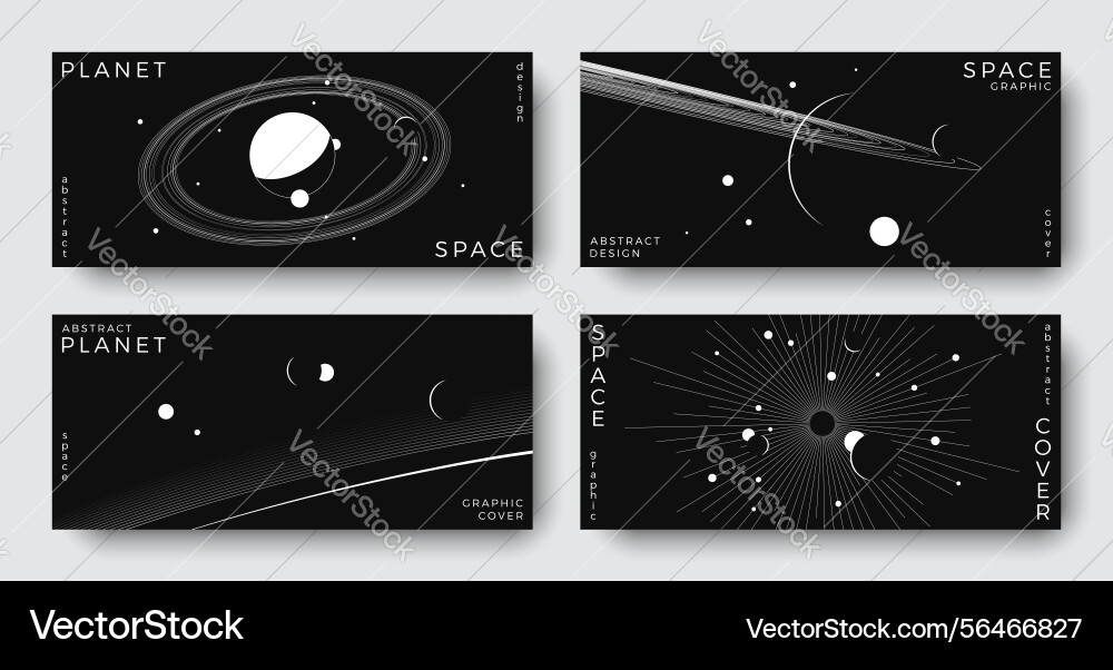 Set of abstract space horizontal backgrounds Set of abstract space horizontal backgrounds vector image
